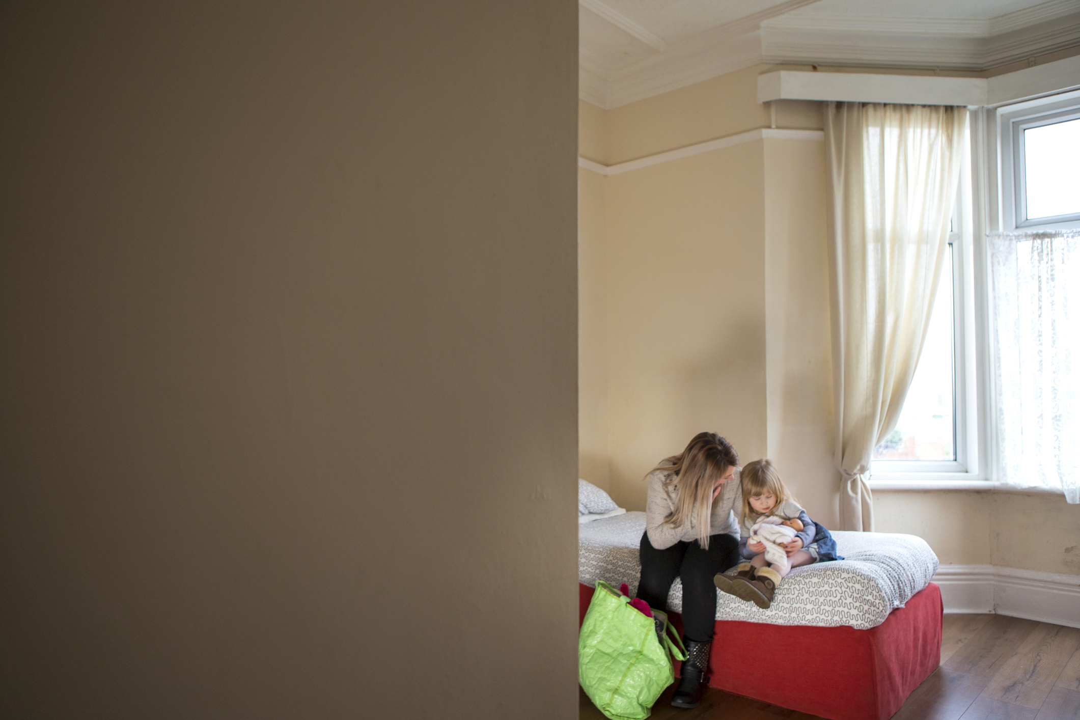 Mother and her child in a room